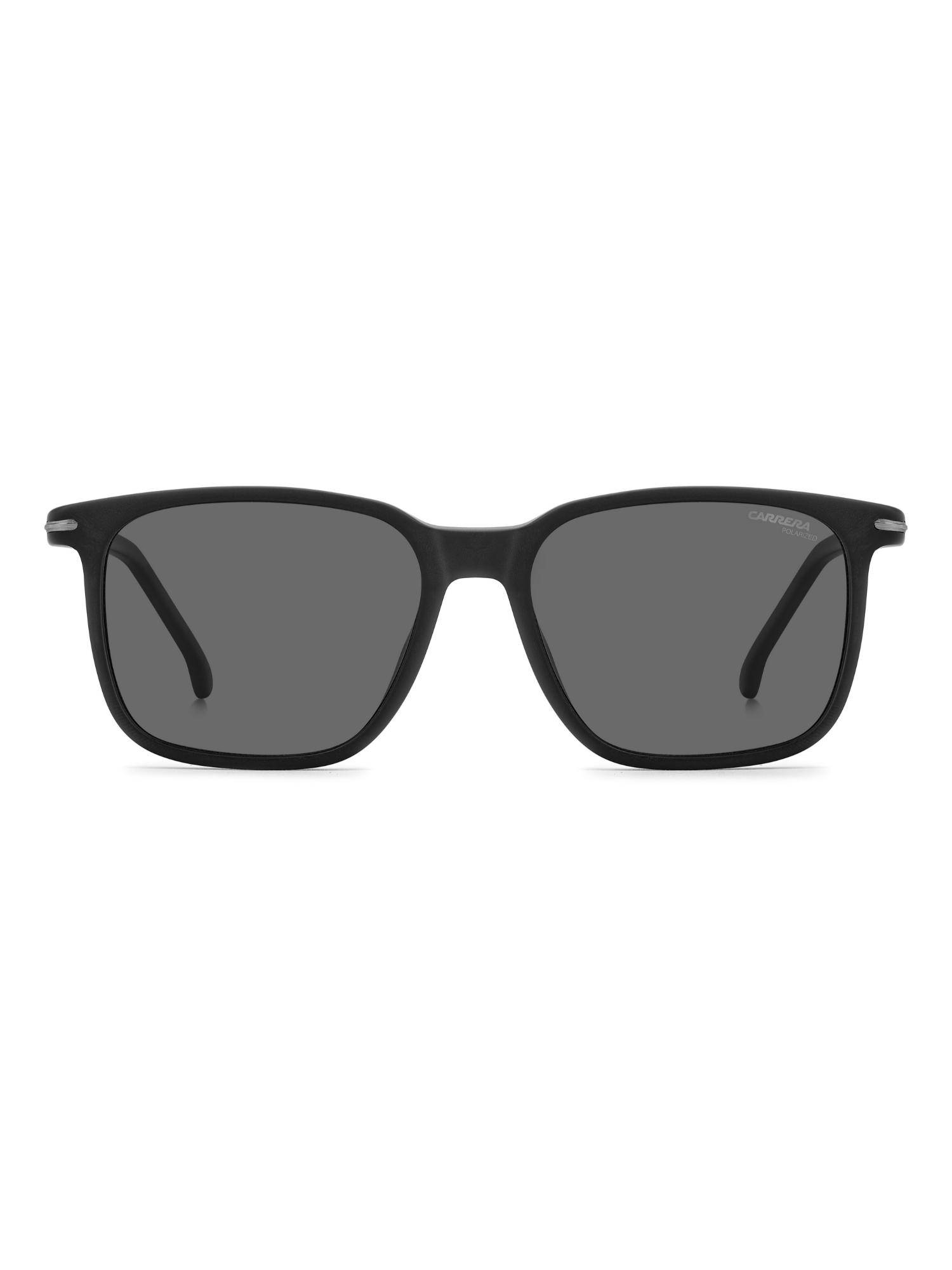 CARRERA Grey Lens Rectangle Black Full-Rim UV Protection Sunglasses (55)