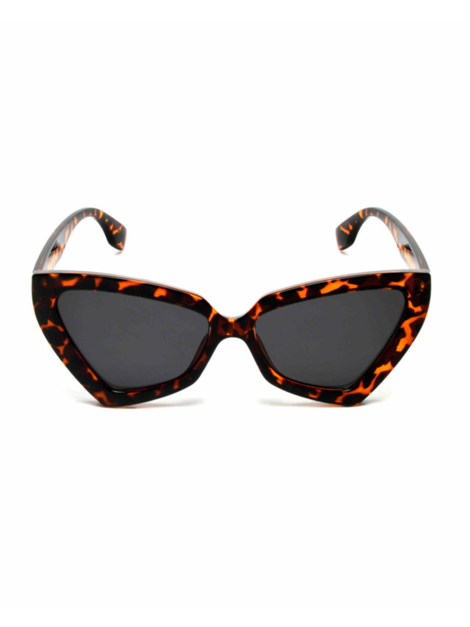 Mespee Brown Black Cat Eye Full Plastic Stylish UV Protected Sunglasses (56)