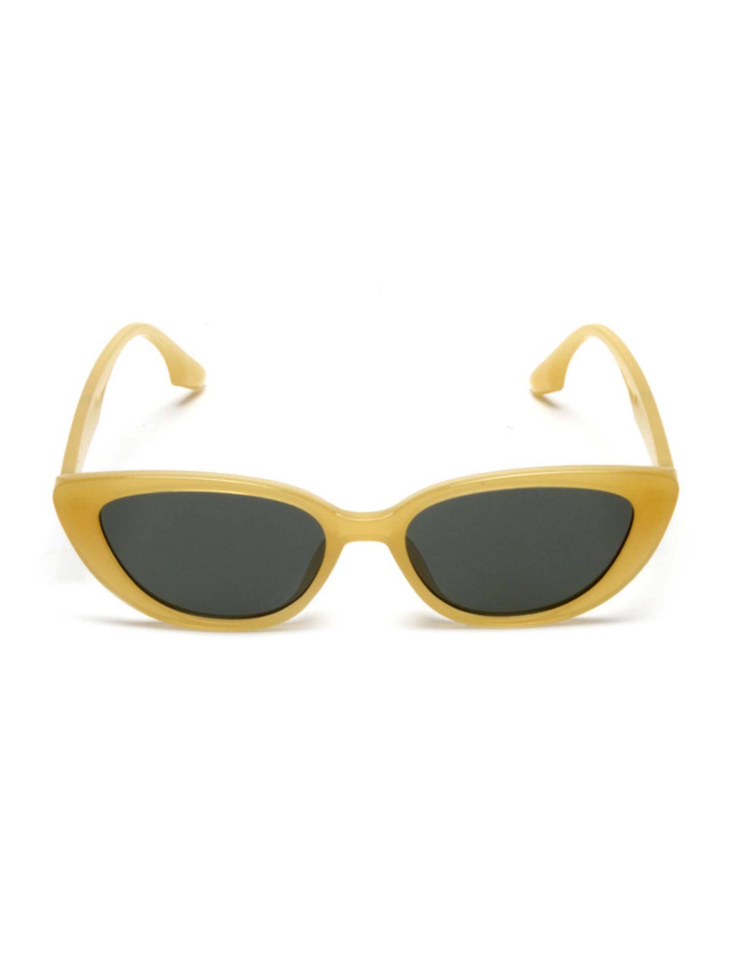 Mespee Transparent Yellow Cat Eye Full Plastic Stylish UV Protected Sunglasses (55)