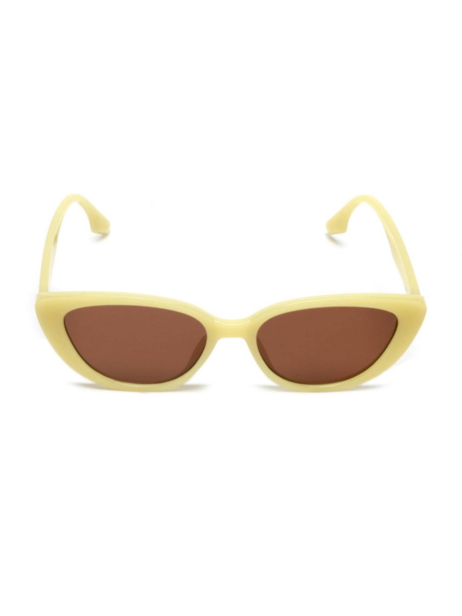 Mespee Transparent Yellow Cat Eye Full Plastic Stylish UV Protected Sunglasses (55)