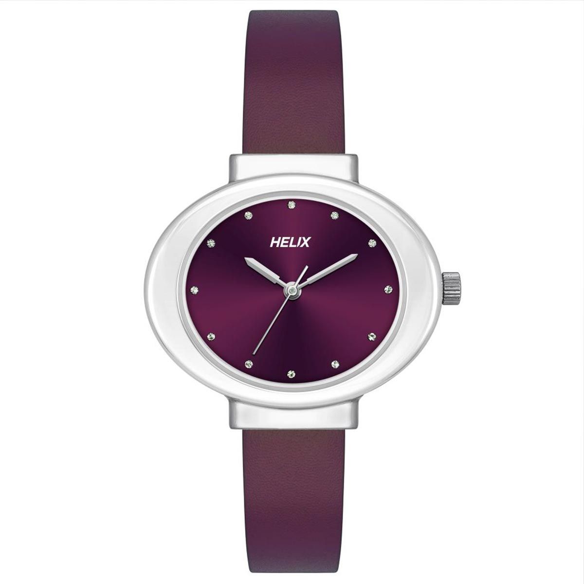 crispy Blue Oval Shape Women Watch Waterproof Purple Magnet Stainless Steel  Strap Watch : Amazon.in: Fashion