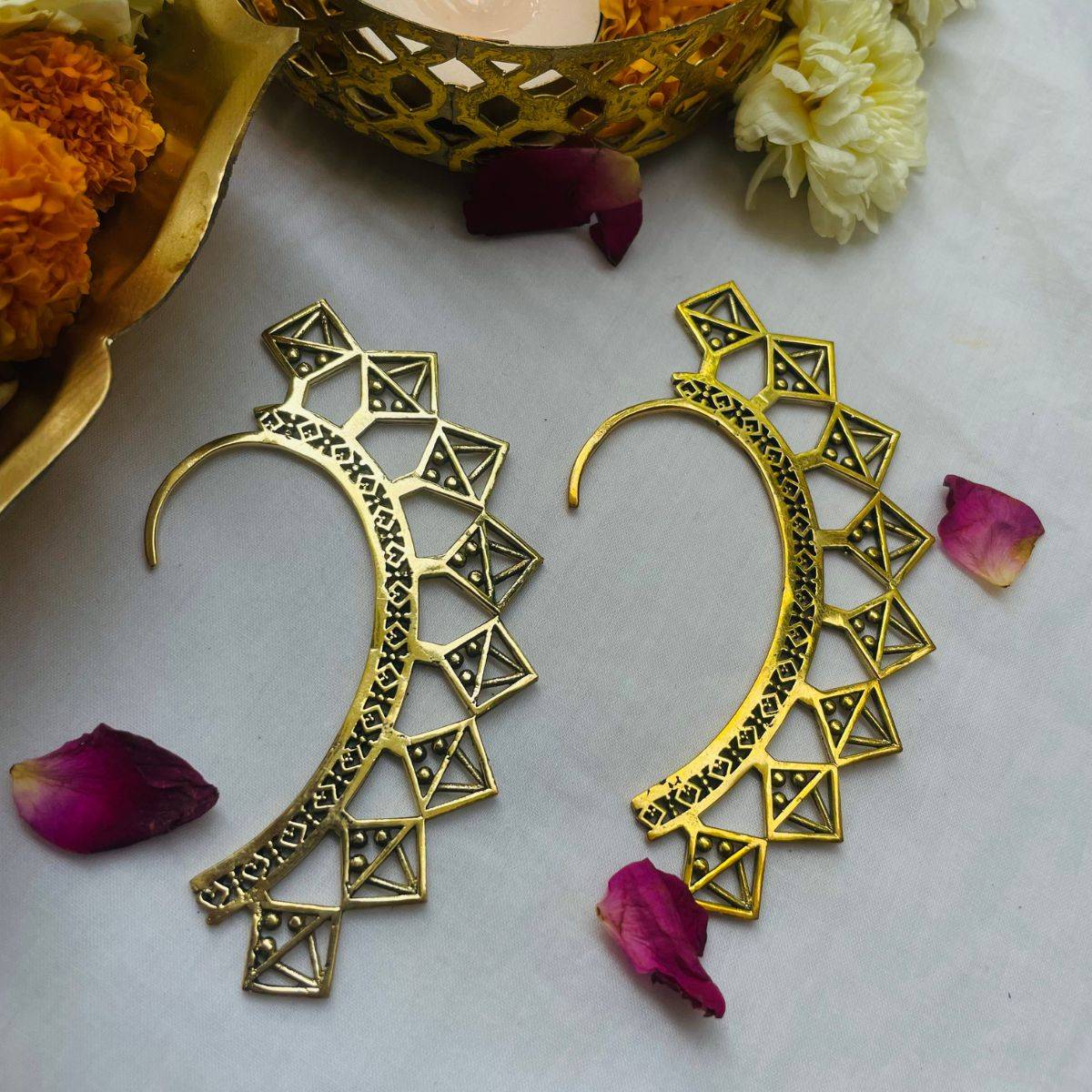 Studio One Love Gold-Plated Ear Cuff Earrings
