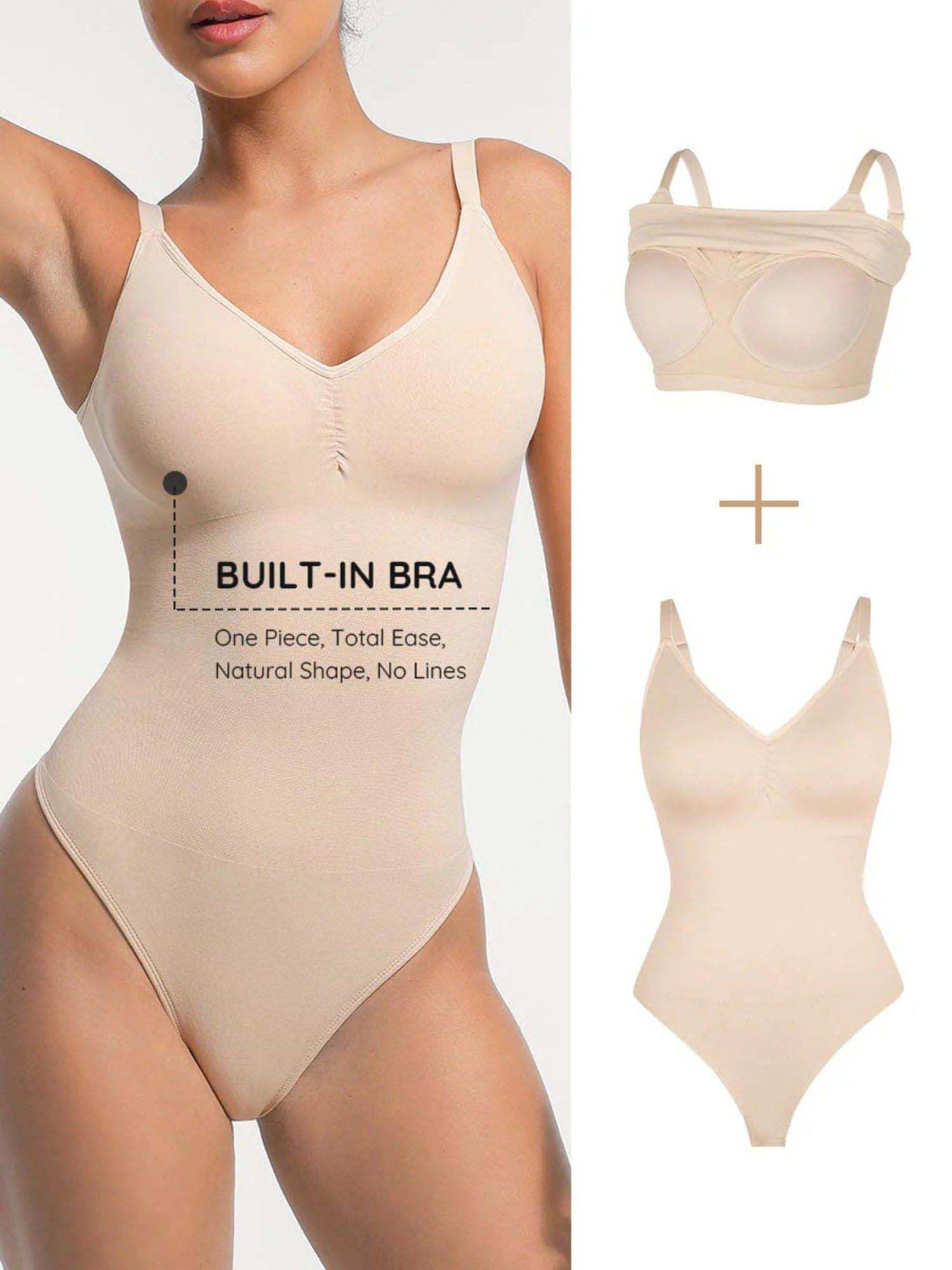 BODYＳＨＯＰ Buy Shop The Edit Beige Nylon/Spandex Solid Shapewear Bodysuit Online