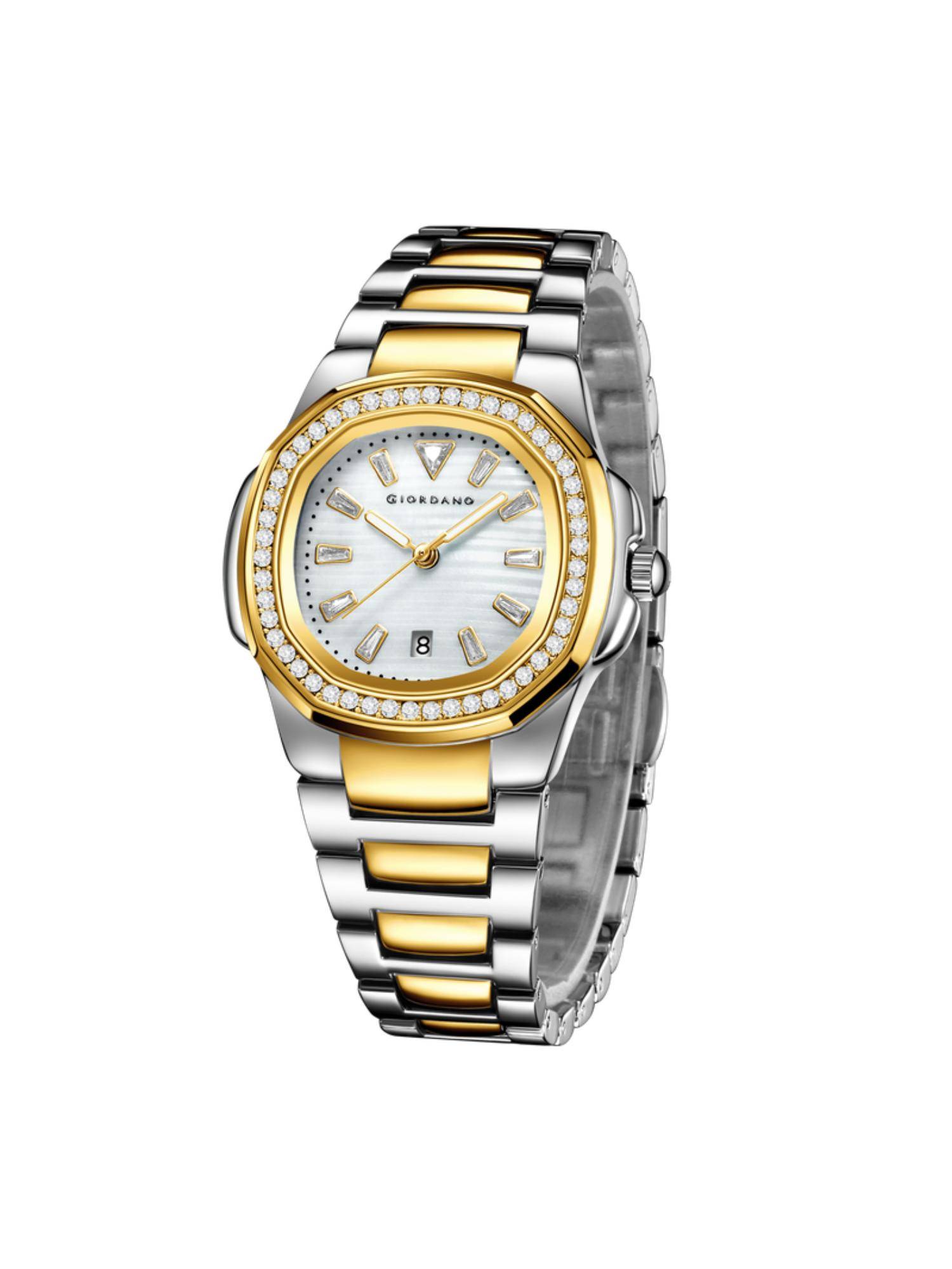 Giordano Luxury Watch for Women with crystal indices - White (M)