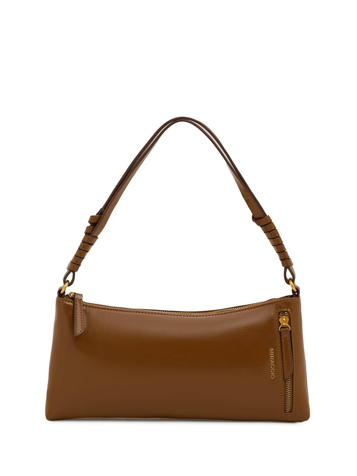 MIRAGGIO Women Krissy Brown Solid Handbag (M)
