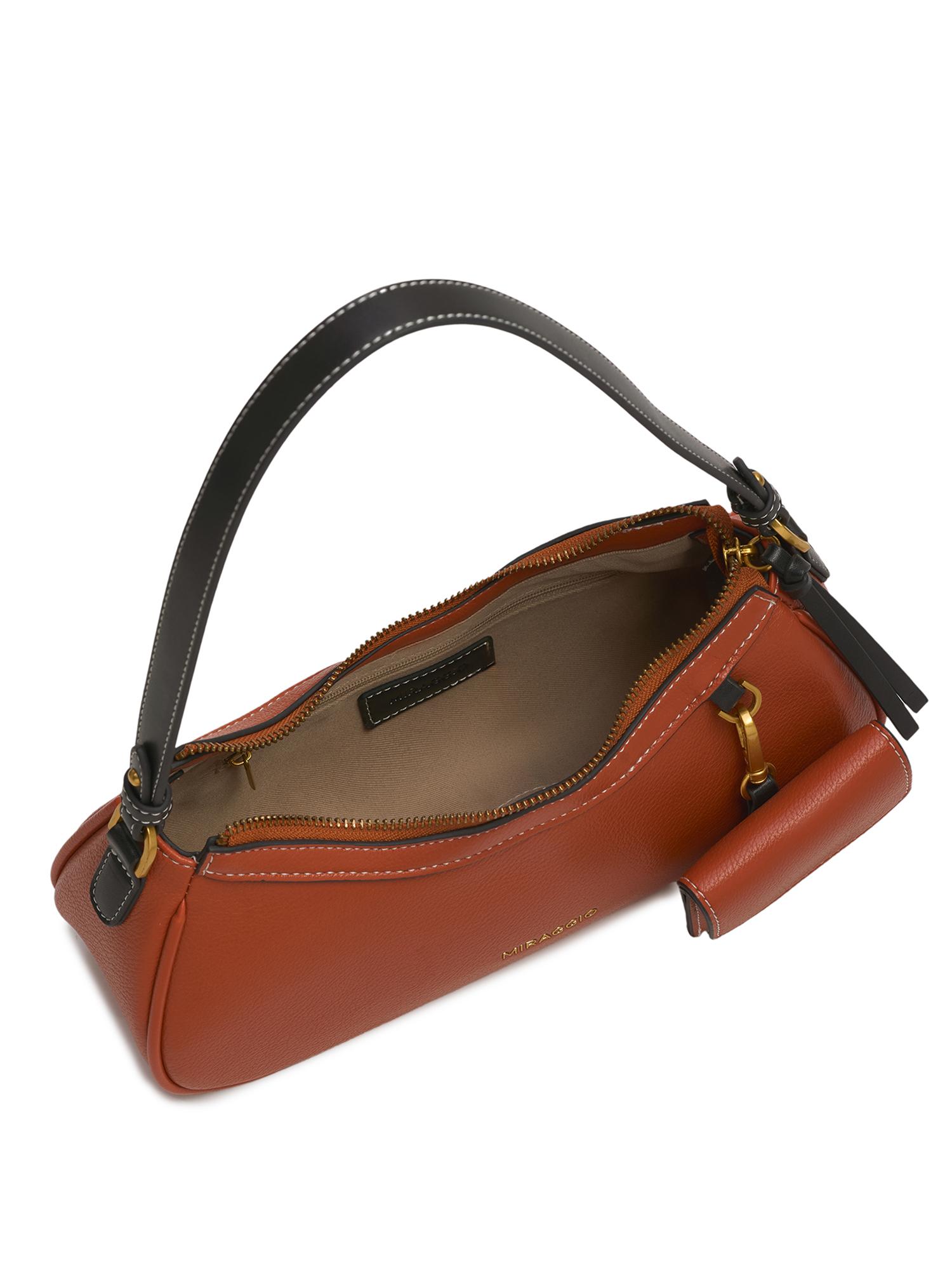 Buy MIRAGGIO Women Melanie Orange Solid Handbag (M) Online