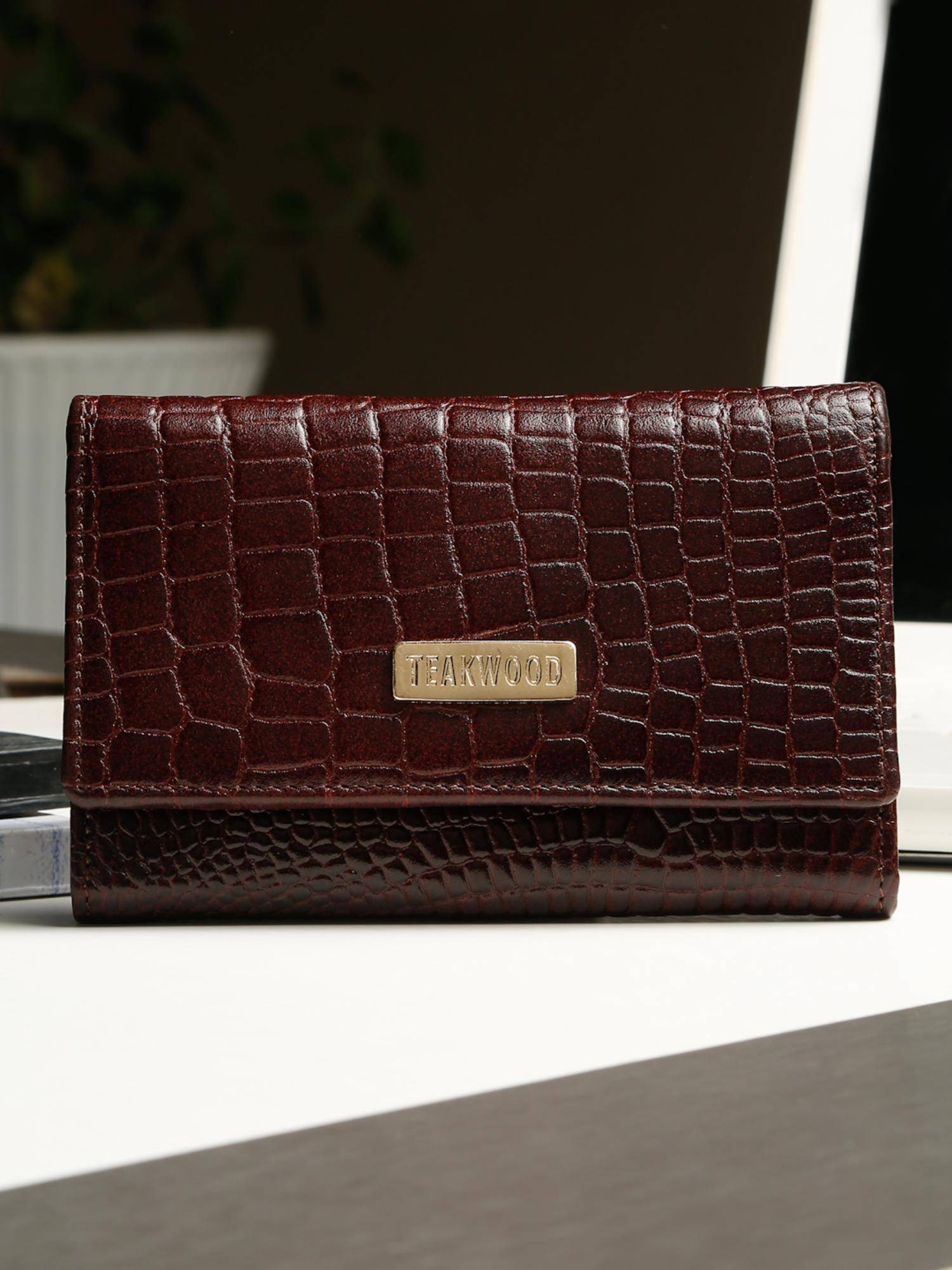 Teakwood Women BROWN LEATHER WALLET