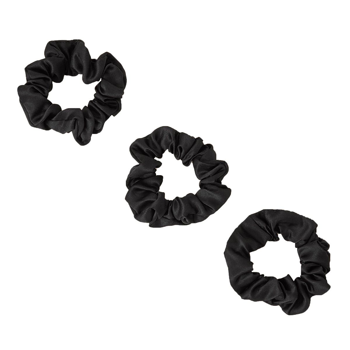 Accessorize London Women Black Set of 3 Satin Medium Scrunchy Pack: Buy ...