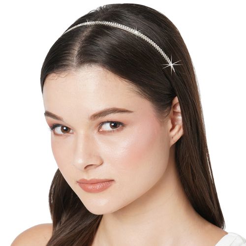 Buy Accessorize London Women Silver Sparkle Diamante Alice Hair
