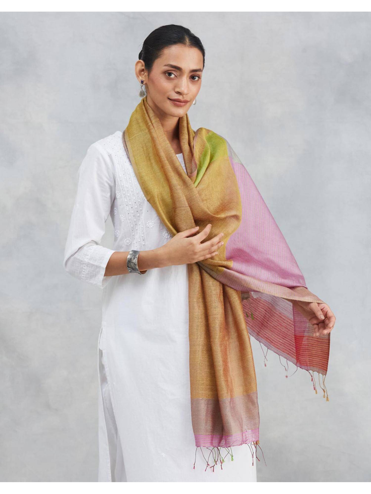 Fabindia Silk Reversible Stripe Stole