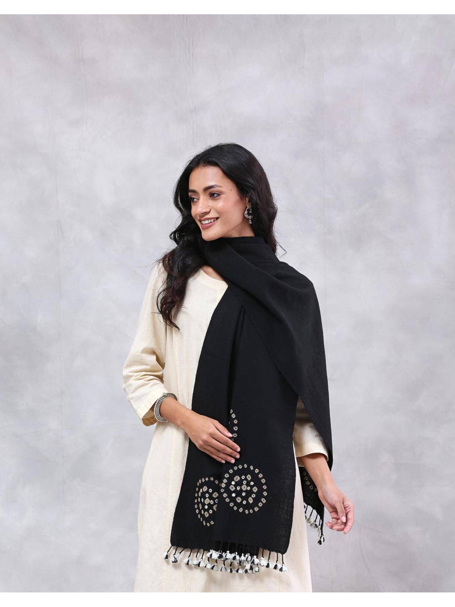 Fabindia Black Wool Stole
