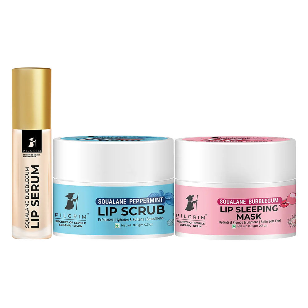 Pilgrim Lip Care Trio Set For Gentle Exfoliation Deep Hydration & Soft