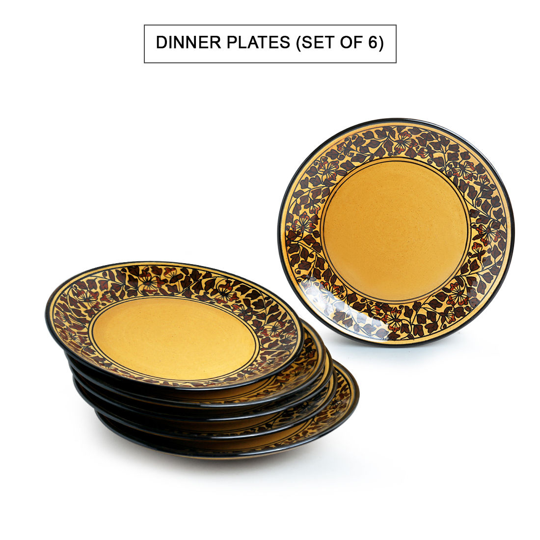 Buy ExclusiveLane Mughal Floral' Handpainted Ceramic Dinner Plates