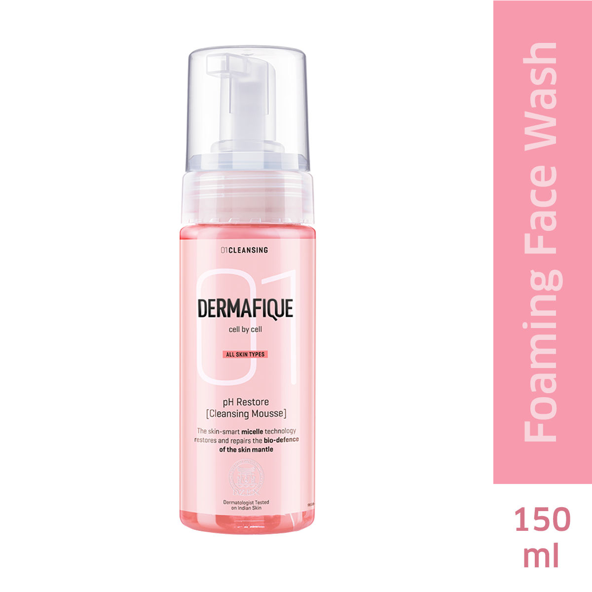 Dermafique Ph Restore Cleansing Mousse, Foaming Face wash, Restores and repairs skin barrier