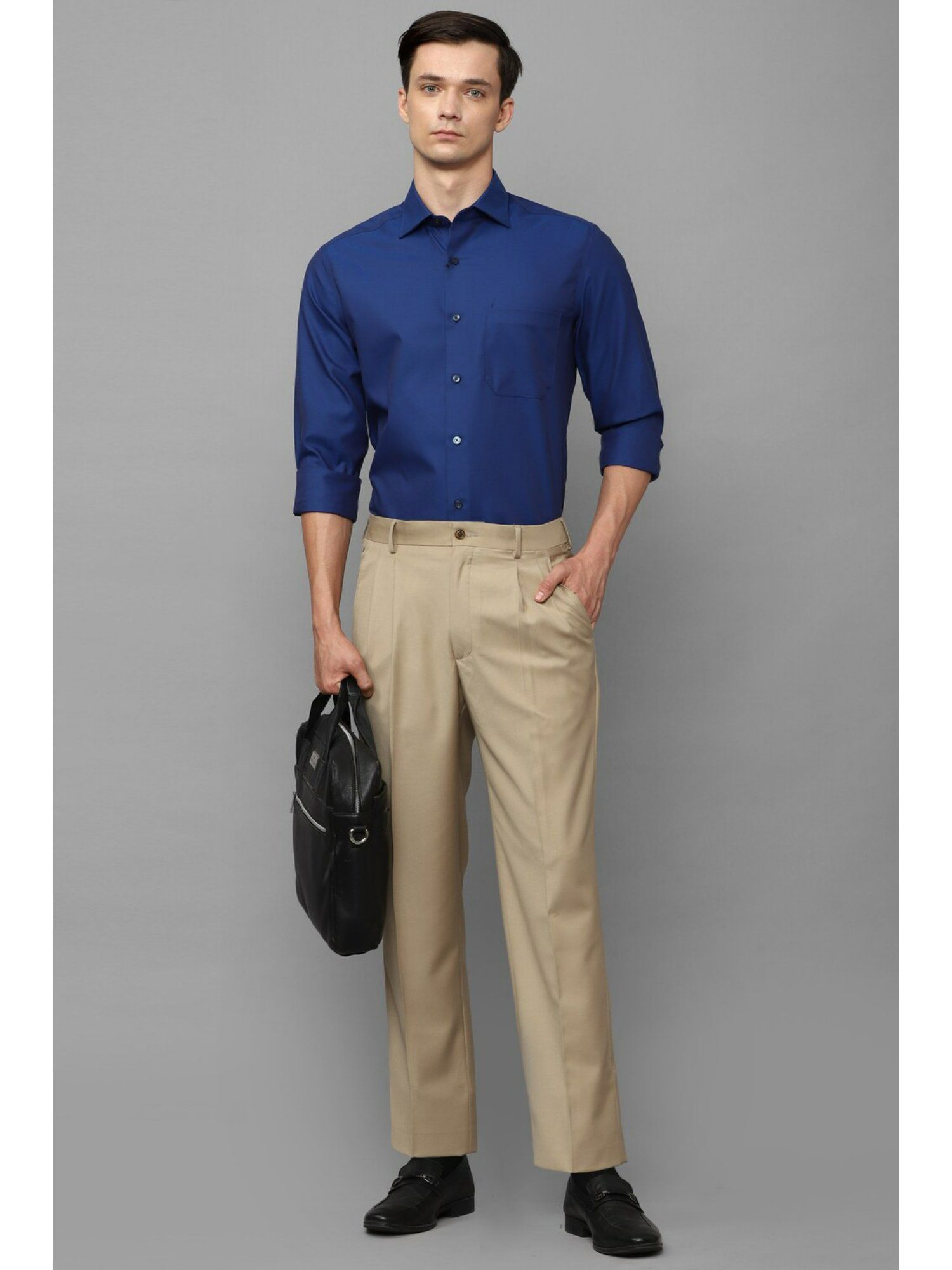 Buy Men Grey Regular Fit Self Design Formal Trousers online  Looksgudin