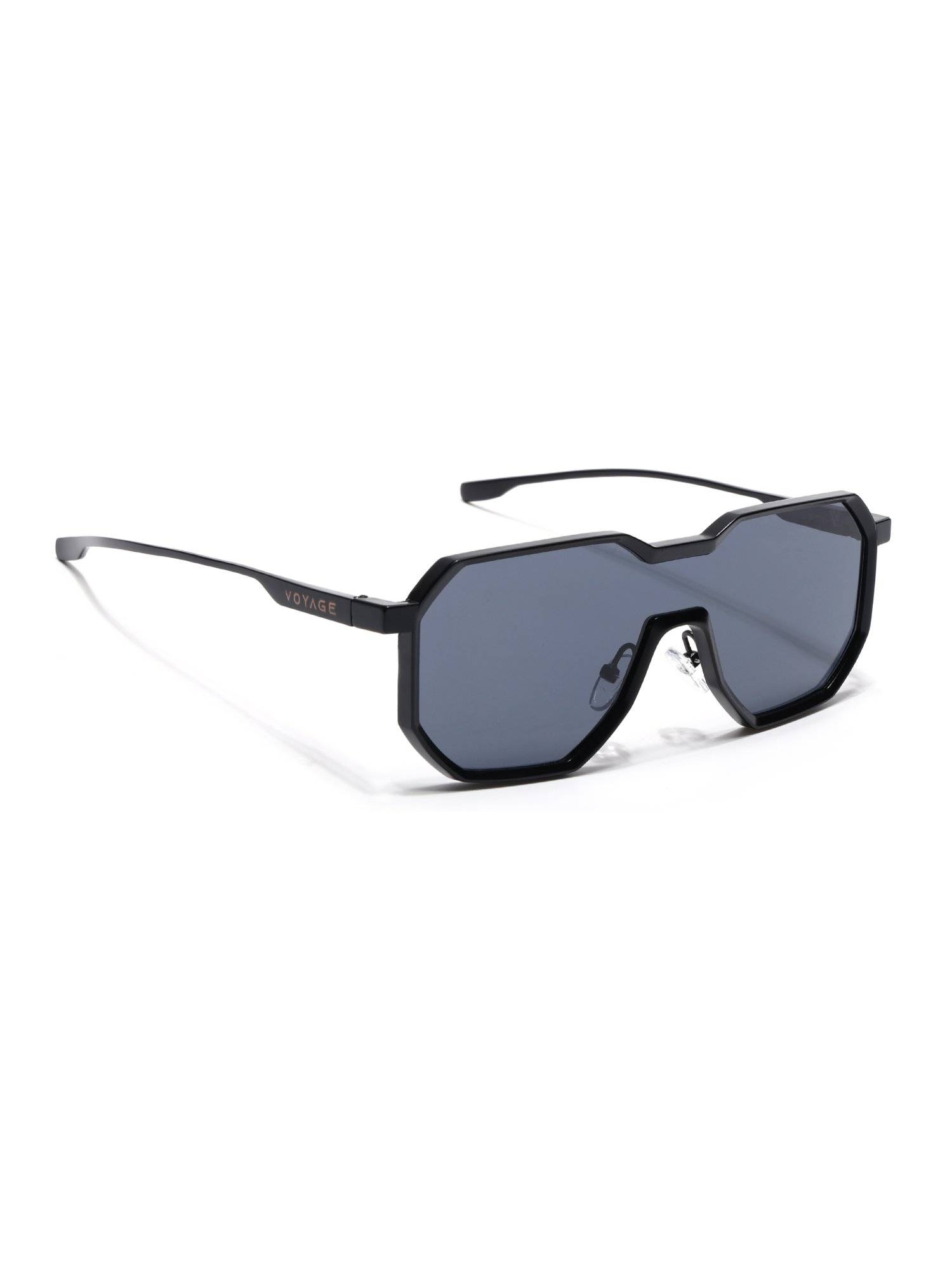 Voyage Unisex Pillow Grey Lens Black Frame Sunglasses - MG7395 (56)