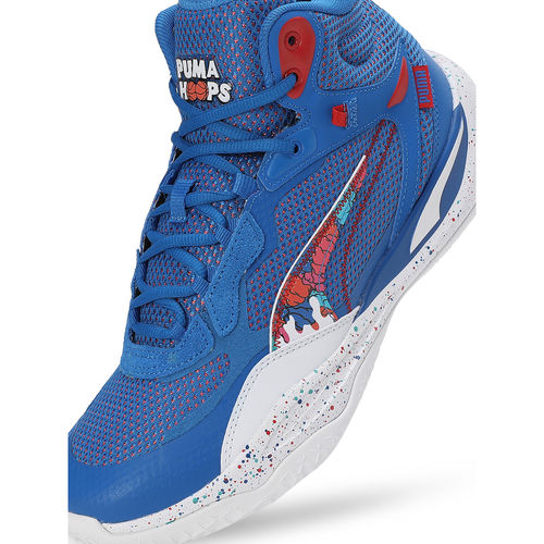 Puma Unisex Playmaker Pro Mid Dylan Blue Basketball Shoes (UK 3)