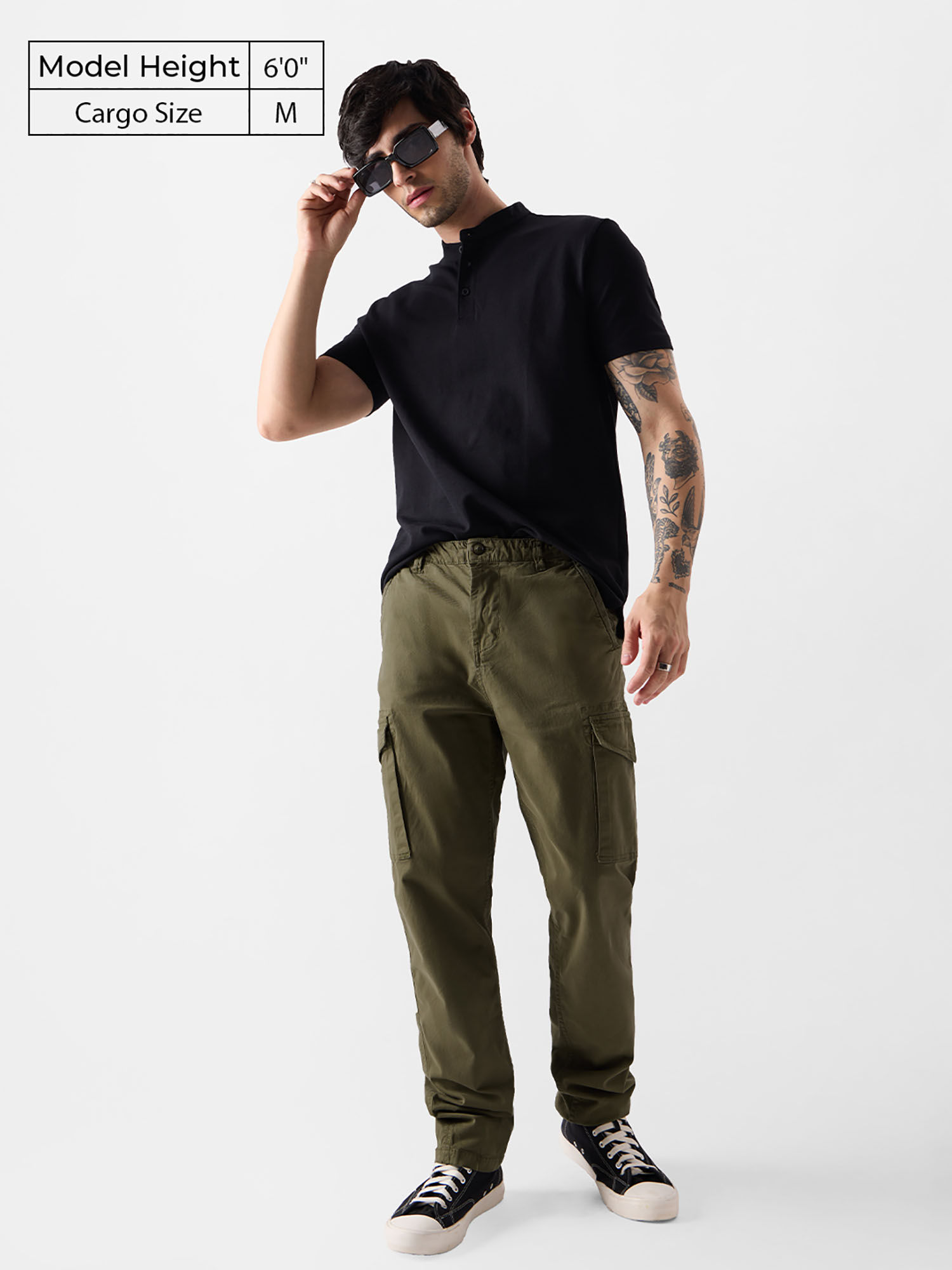 Buy The Souled Store Original Solids Olive Men Cargo Pants Online
