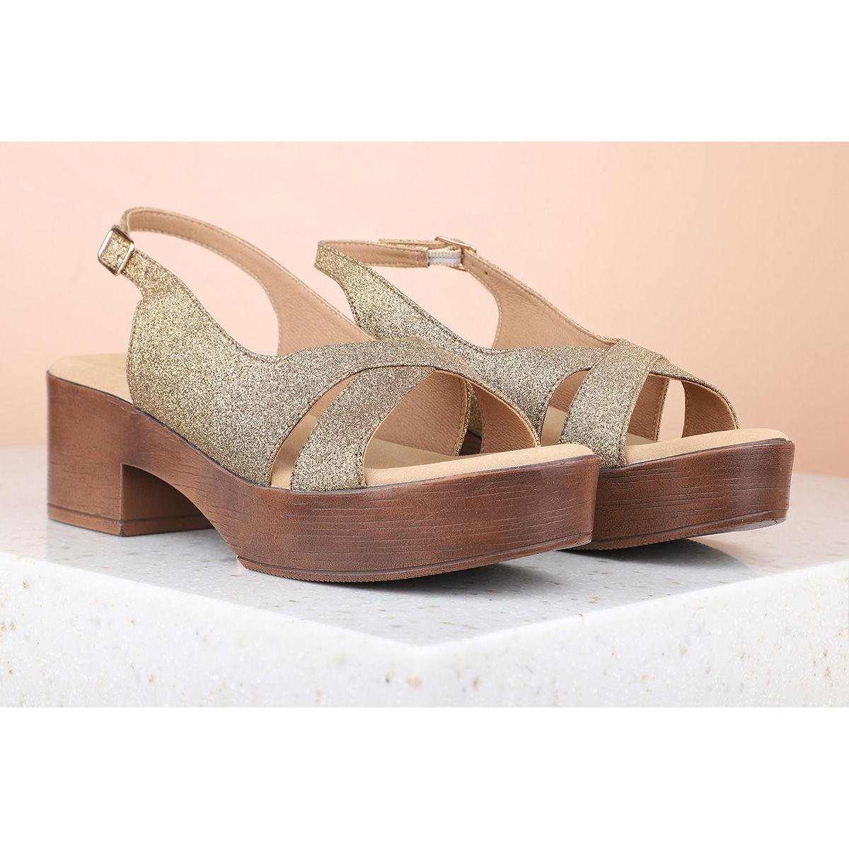 Women Rose Gold Embellished Wedge Sandals – Inc5 Shoes