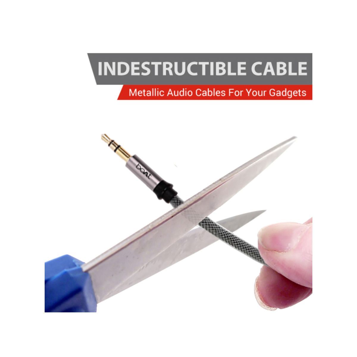 boAt AUX 500 N Indestructible Cable with Gold Plated Connector, 1.5 m