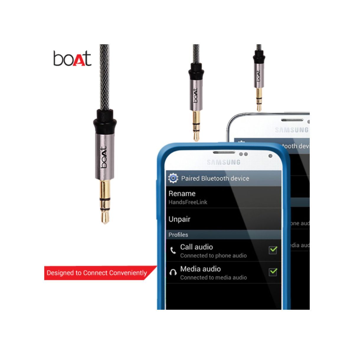 boAt AUX 500 N Indestructible Cable with Gold Plated Connector, 1.5 m