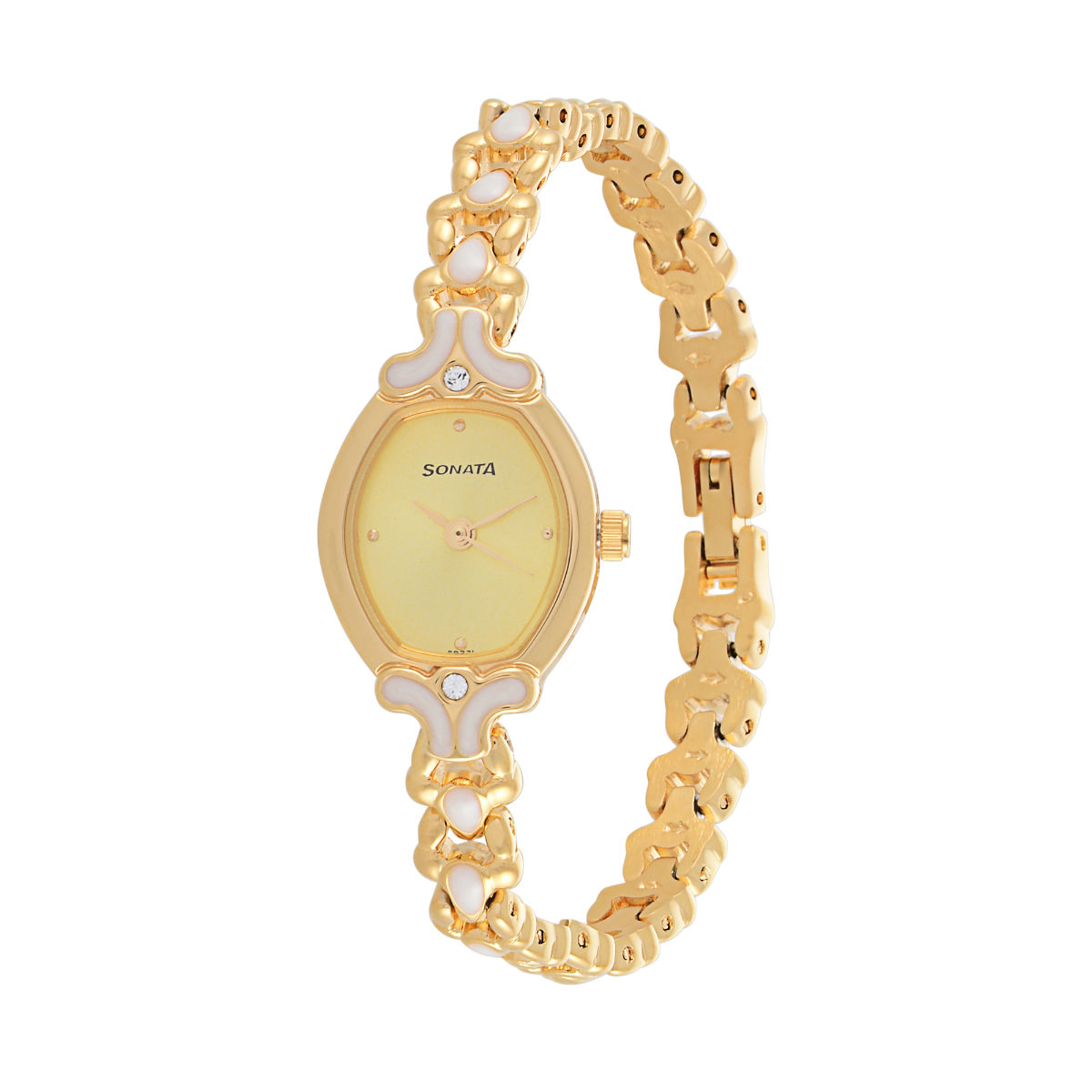 Sonata ladies watch online golden colour