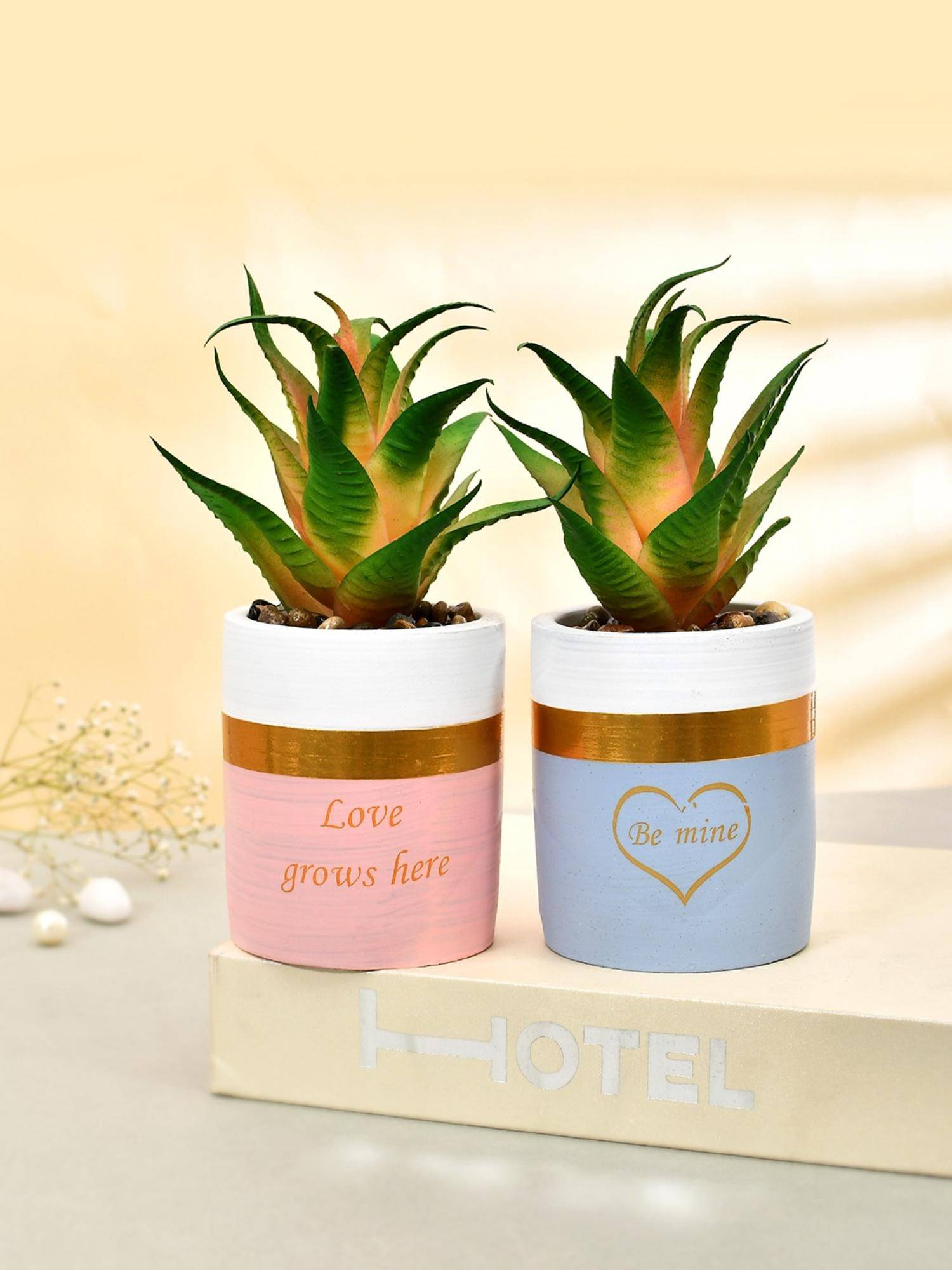 Tayhaa Multi-Color Citrus Delight Artificial Potted Planters (Pack of 2)