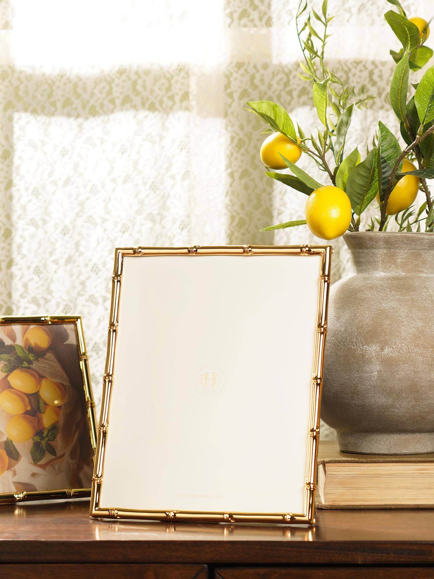 Buy Pure Home + Living Gold Bamboo Photo Frame Online