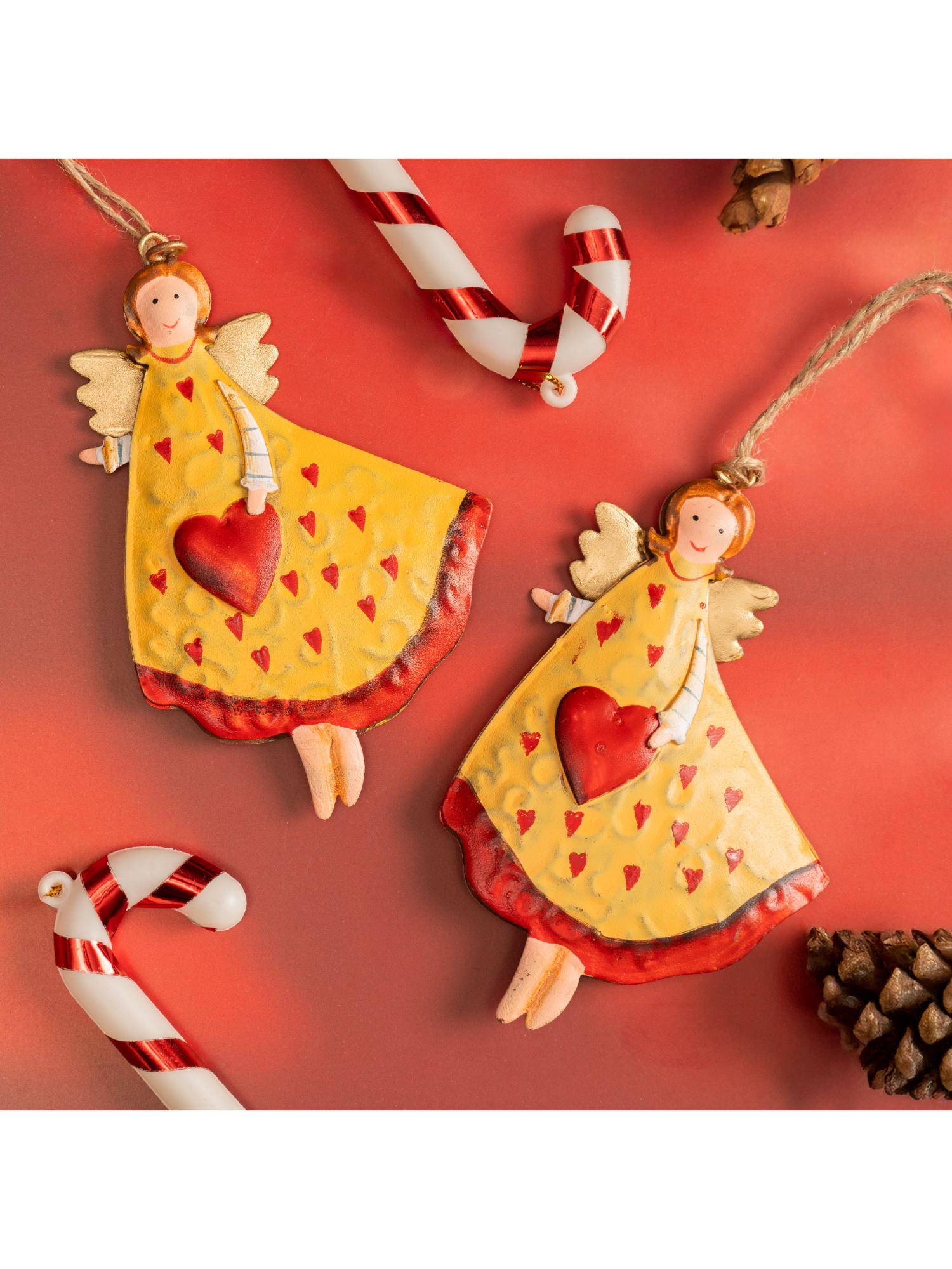 THE ZAPPY BOX Yellow Metal Fairy Decorative Hangings (Pack of 2)