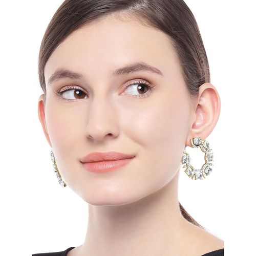Buy OOMPH Gold Western Drop Earrings Round Design Party-Wear