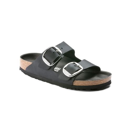 Birkenstock Arizona Big Buckle Oiled Leather Black Narrow Slide Sandals  (EURO 38) (EURO 38)