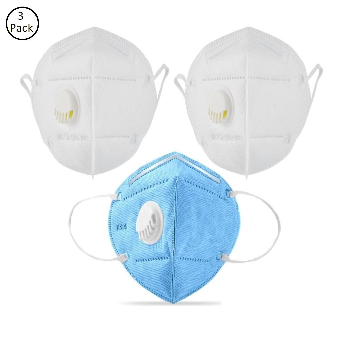 Fabula Pack Of 3 Anti-Pollution Reusable 5 Layer Mask - White Blue ...