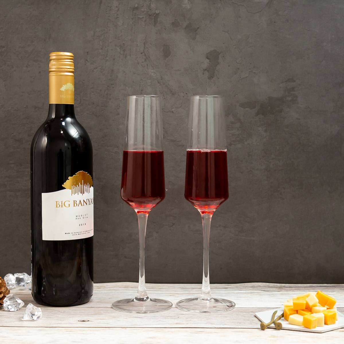 EZ Life Elance Series - High Class Lead Free Flute Glass Set - 170 ml -Pack of 2