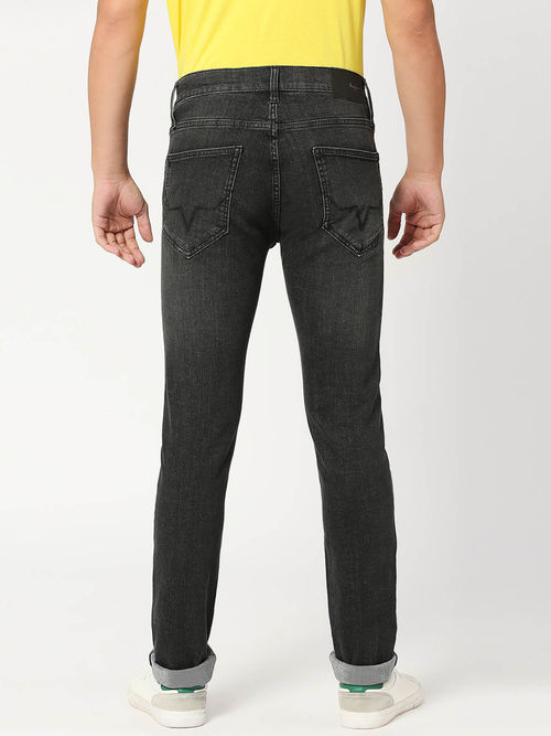 Buy Pepe Jeans Men Vapour Mid Waist No Fade Black Jeans Online