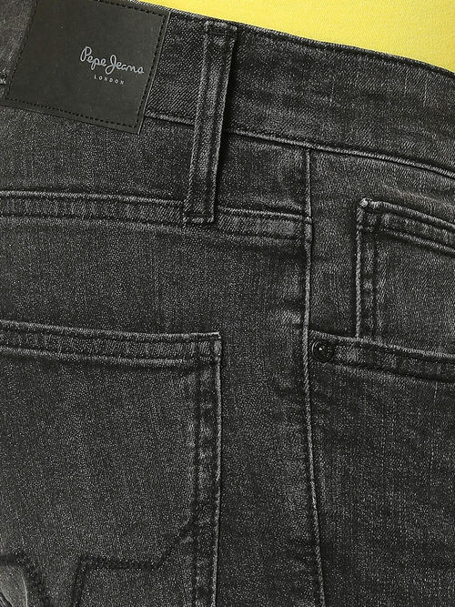 Buy Pepe Jeans Men Vapour Mid Waist No Fade Black Jeans Online