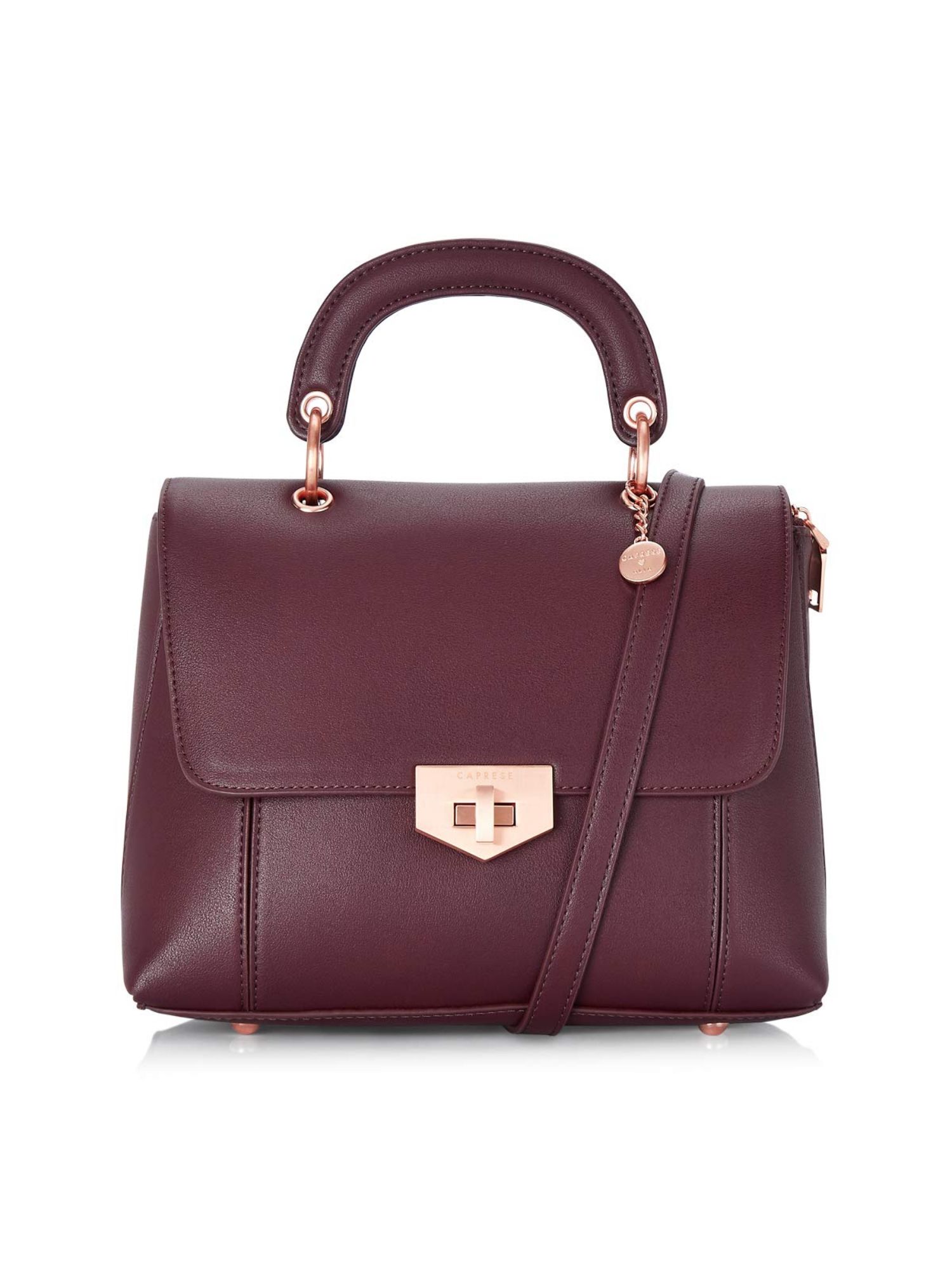 caprese maroon solid handheld bag