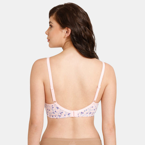 Buy Zivame Rosaline Everyday Double Layered Non Wired 3/4th Coverage  T-Shirt Bra - Orchid Pink online