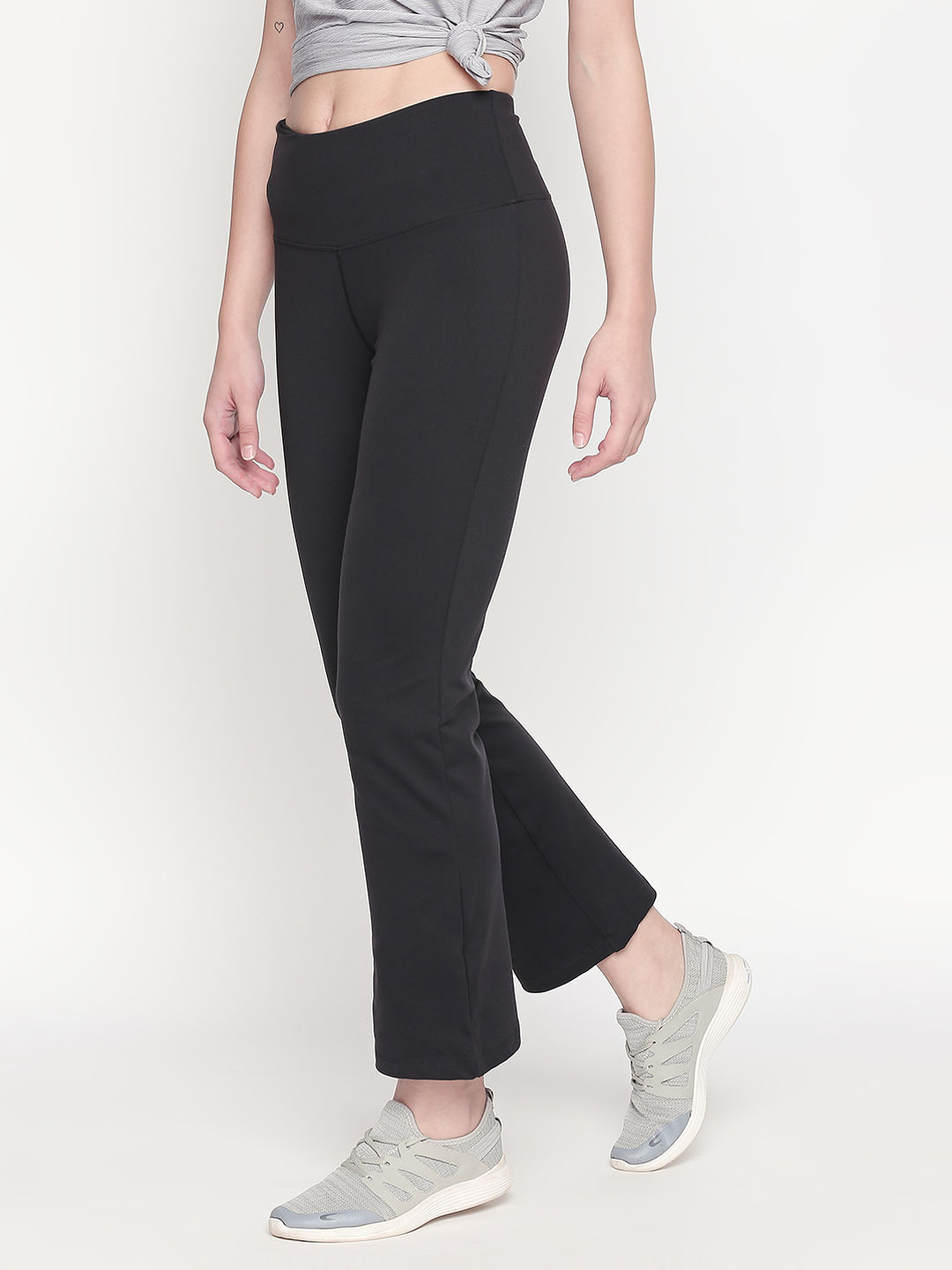 black high waisted track pants