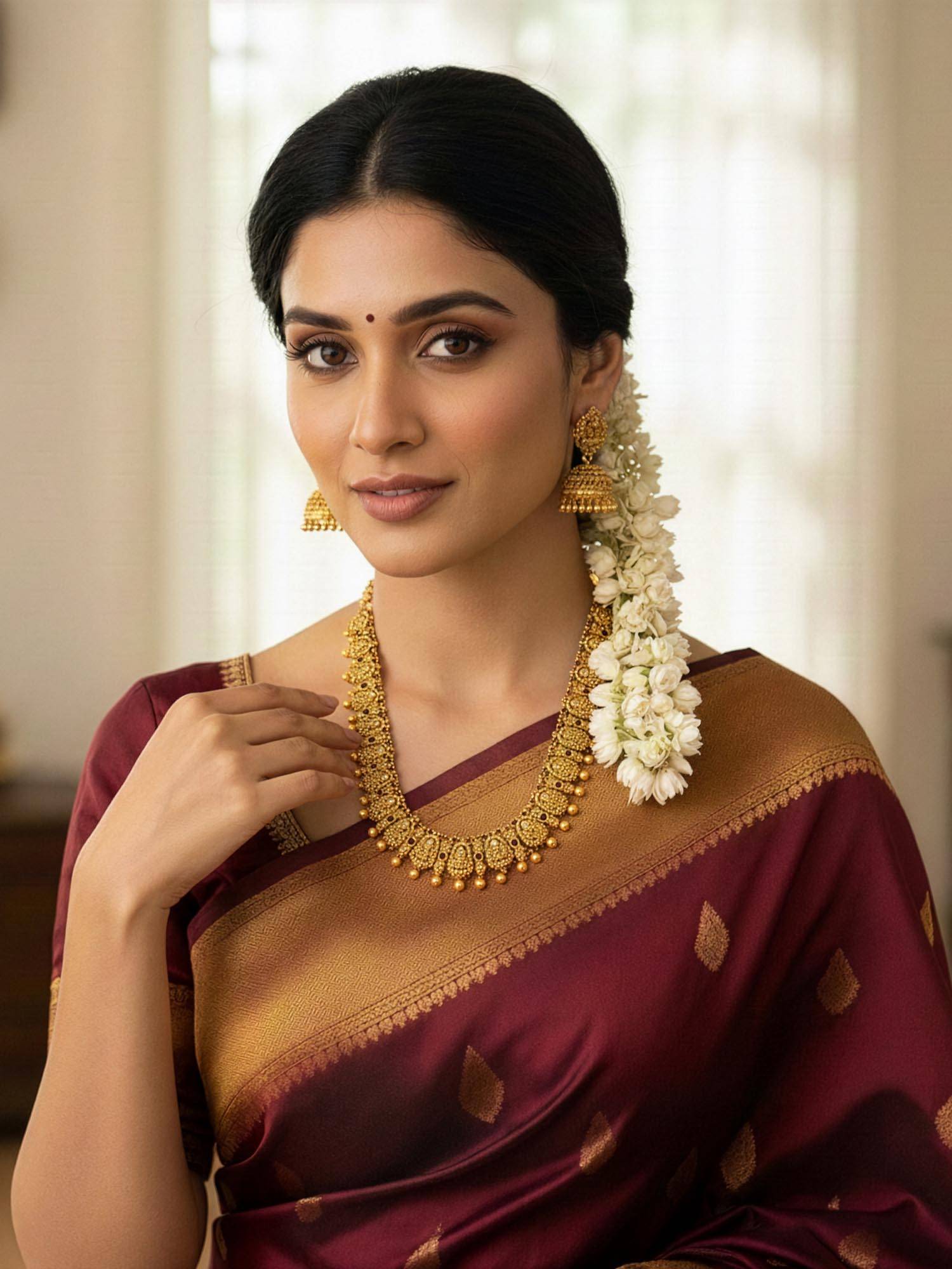 Yellow Chimes Women Multi-Color Matte Gold Tone Temple Style Jewellery Set