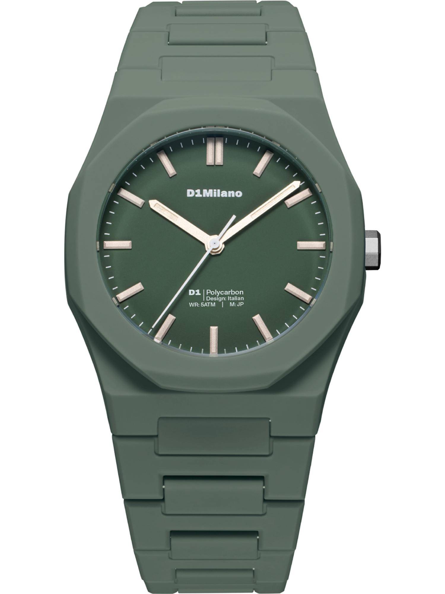 D1 Milano Men Polycarbon Green Dial Analog Watch - PCBJ42 (M)