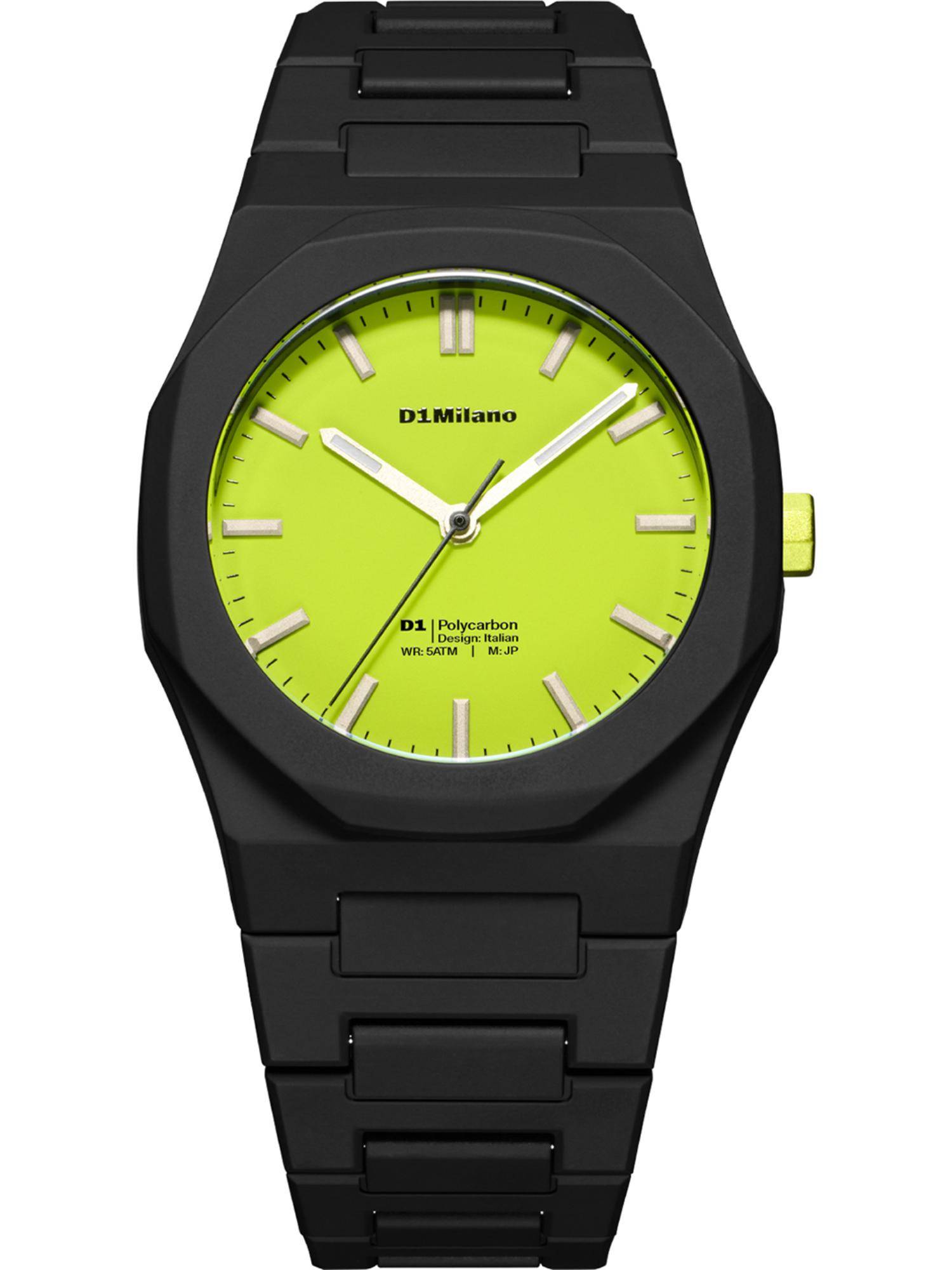 D1 Milano Men Polycarbon Green Dial Analog Watch - PCBJ47 (M)