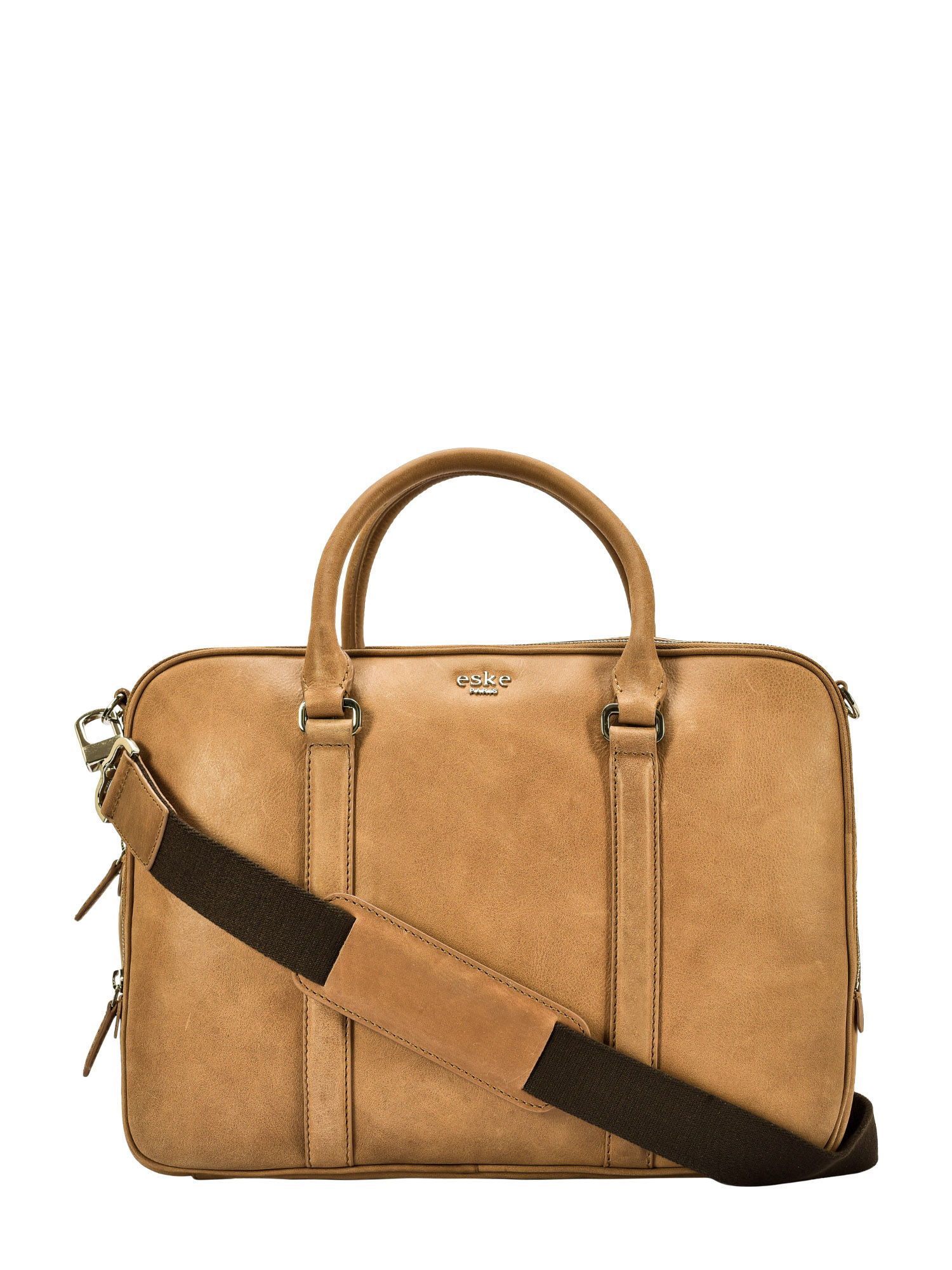 Eske Paris Cole Leather Laptop Bag,Brown
