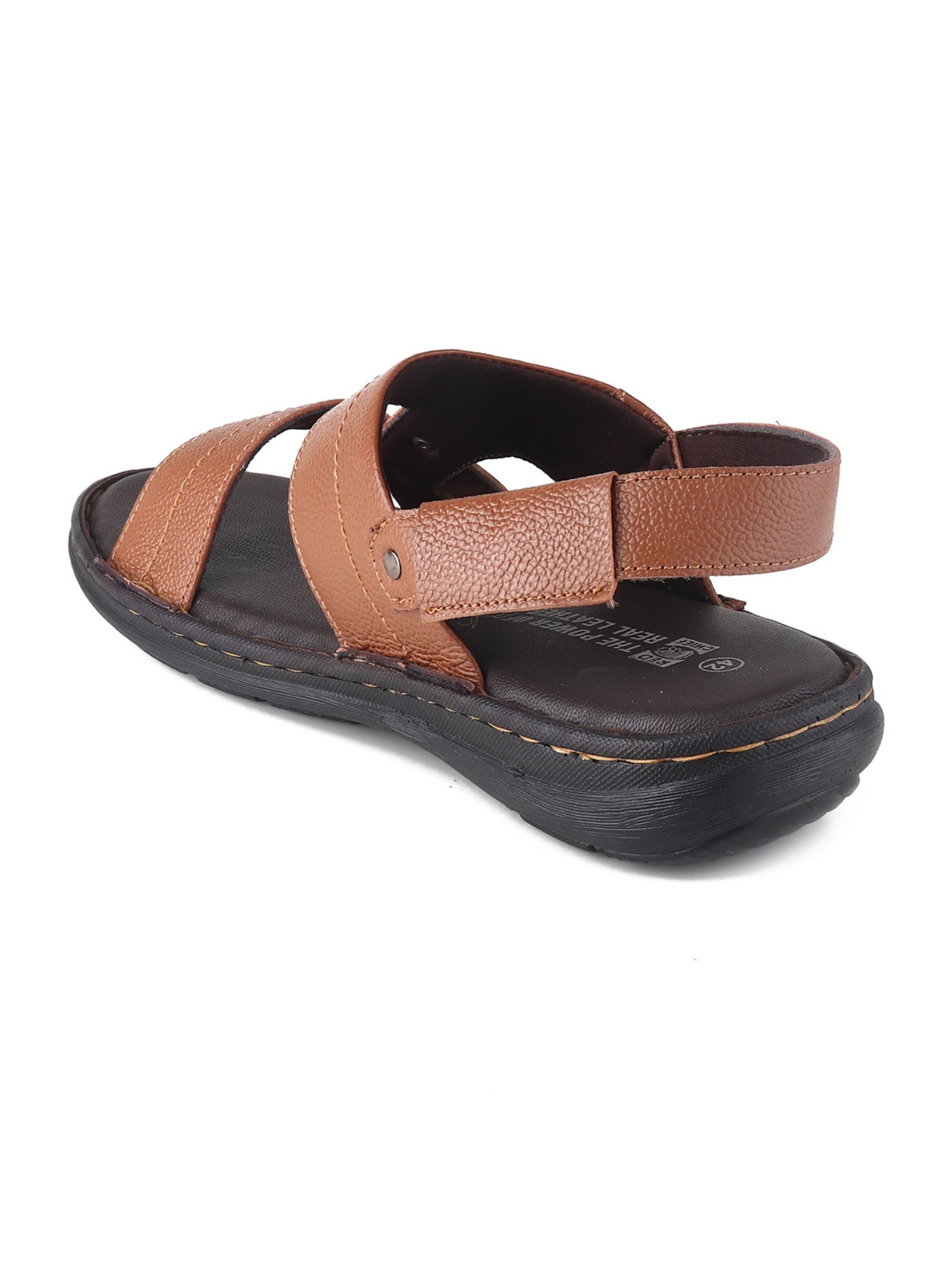 Tan discount leather slides