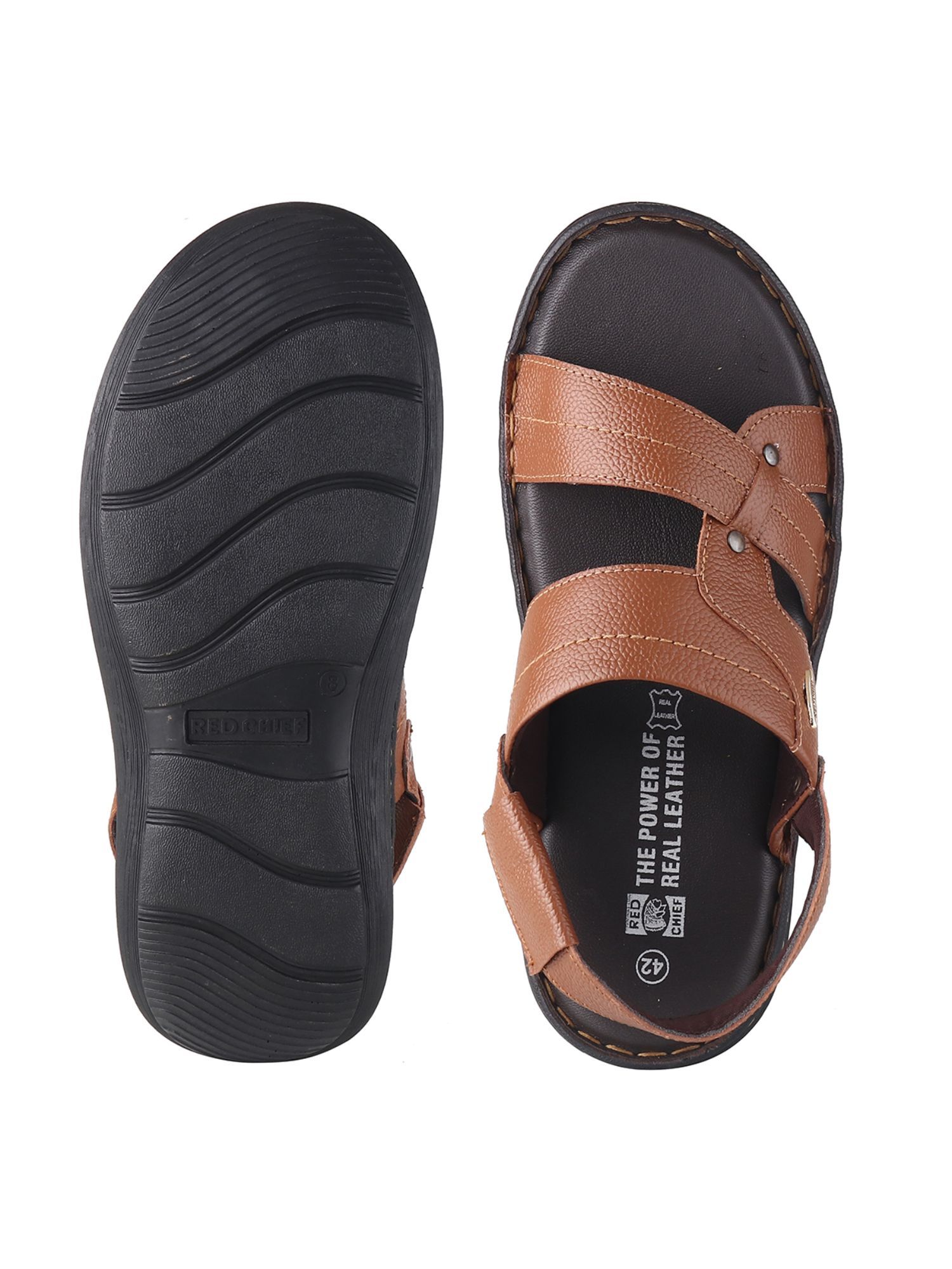 Red Chief Black Leather slippers and sandals for men : Amazon.in: Fashion