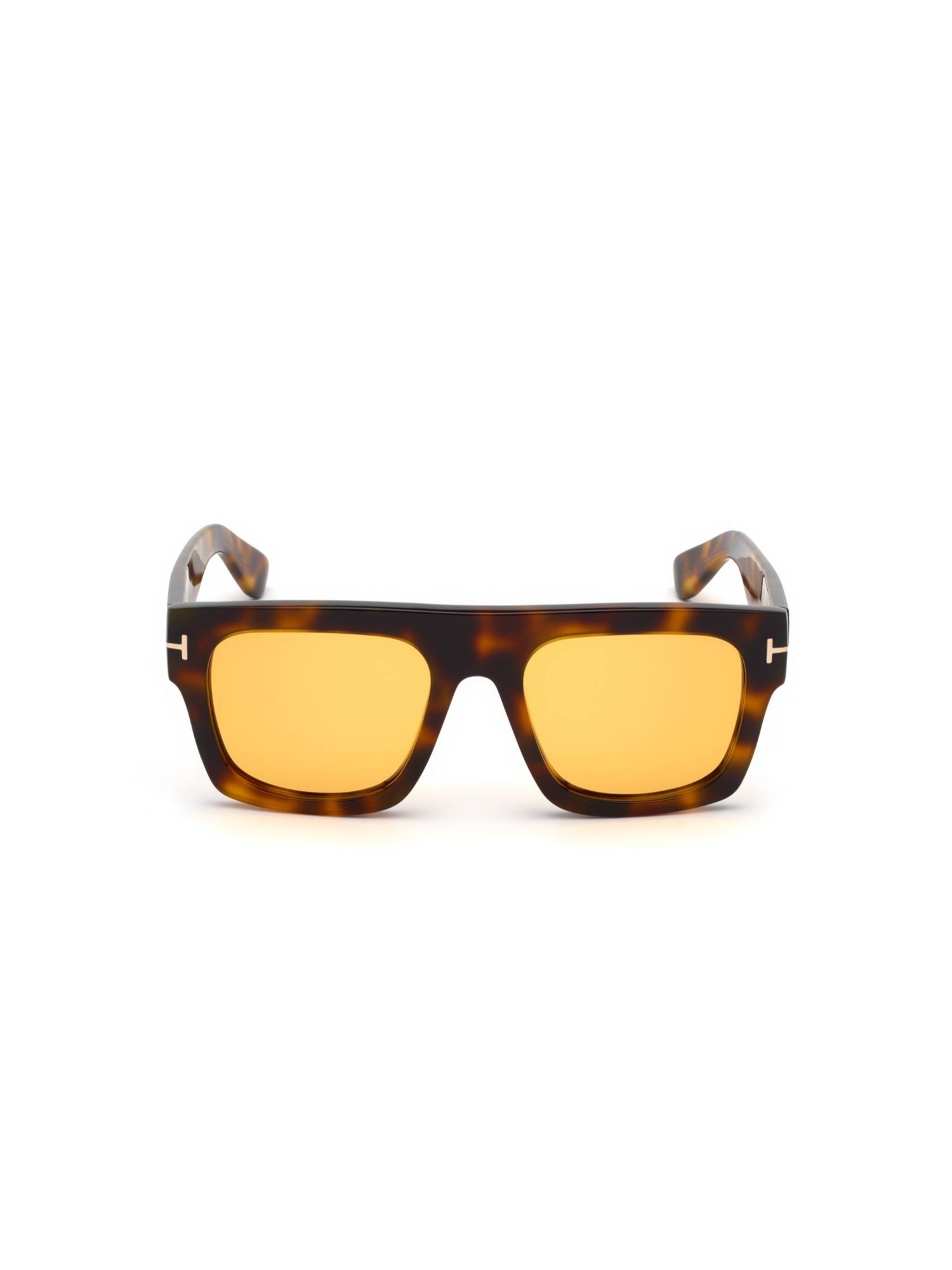 Tom Ford FT0711 53 56E Yellow Printed Acetate Square Sunglasses (53)