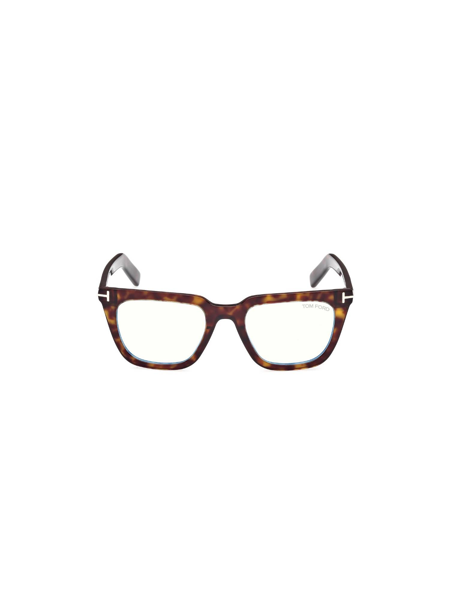 Tom Ford Eyewear FT5963-B 50 052. Brown Printed Acetate Square Eyewear Frame (50)