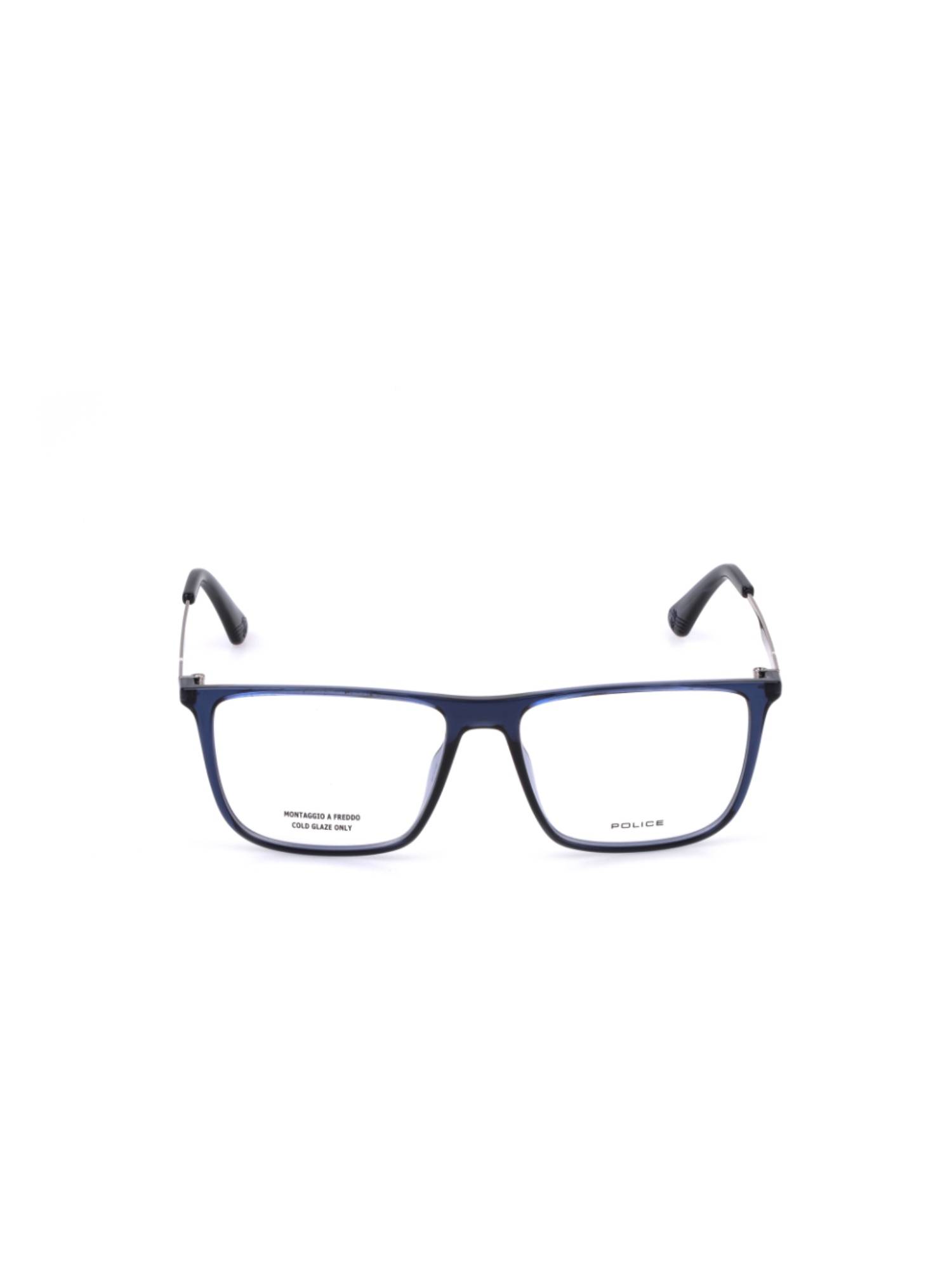 Police VPLP09K54AGQFR Blue Solid Acetate Square Eyewear Frame (54)