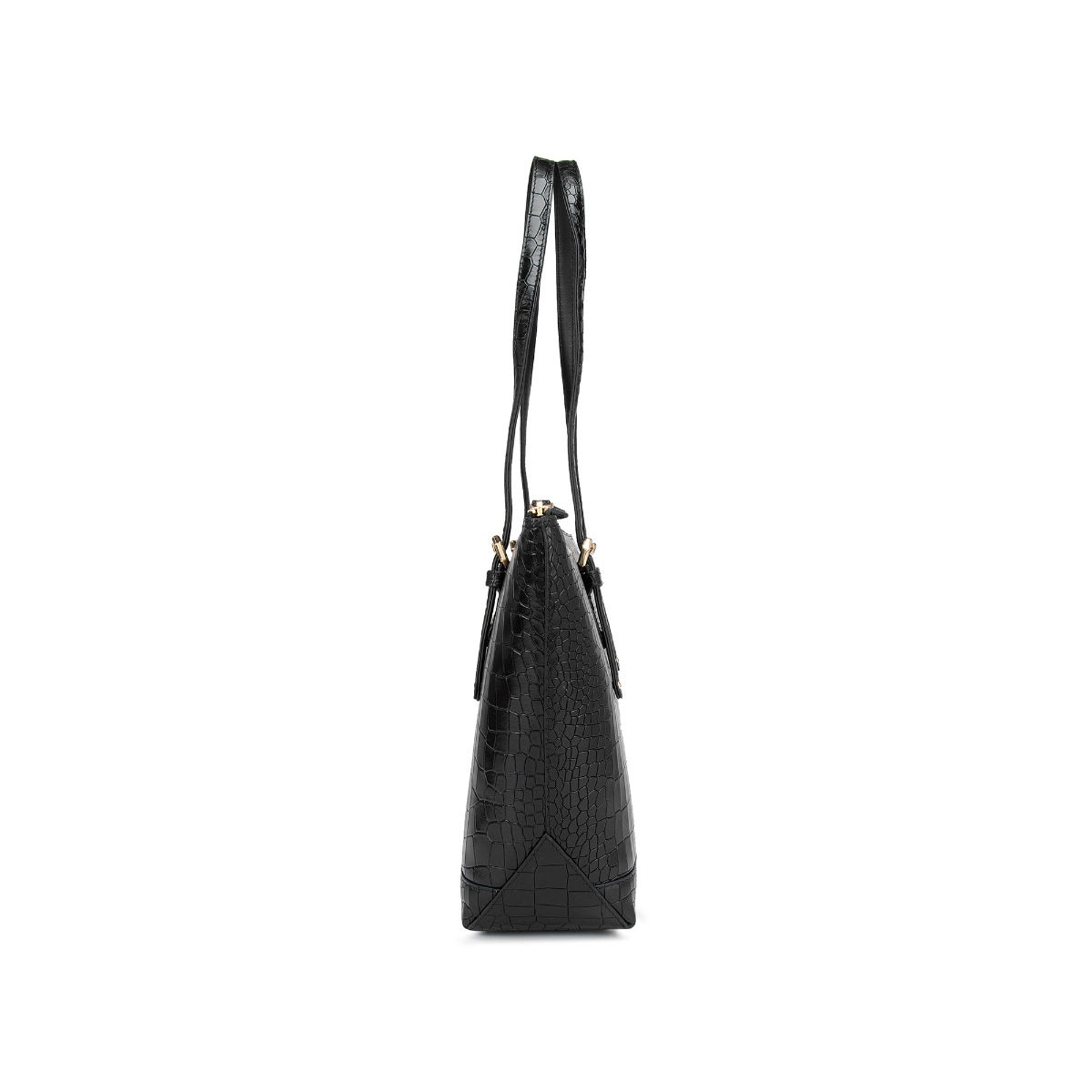 Buy Da Milano Black Leather Tote Bag Online