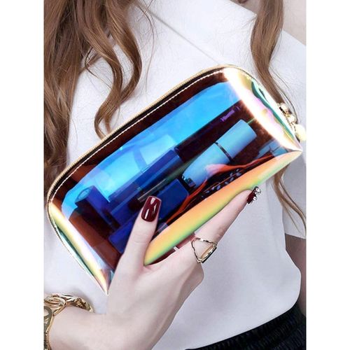 Buy Awestuffs Multi-Color Cosmetic Bag Zipper Makeup Pouch Online
