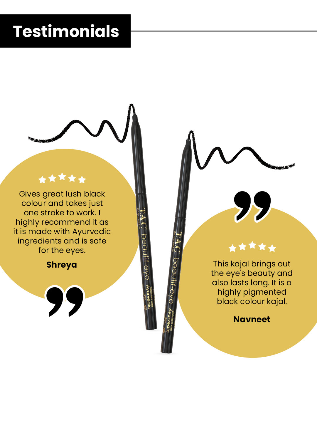 TAC The Ayurveda Co. BeautifEye Ayurvedic Kajal Black Buy TAC The